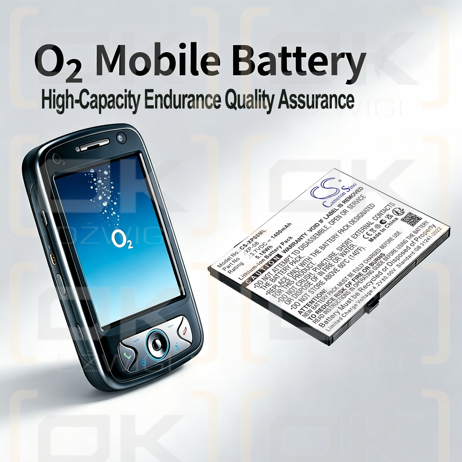 Ersatzakku für O2 XDA Flame/306 1400mAh Li-Ion 3,7V (Cameron Sino)