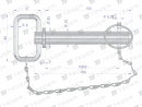 Hitch pin with cotter pin and chain 22x128.5x150 TEGER