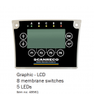 Pantalla de control de radio Scanreco con 5 LEDs - LCD + 8 interruptores de membrana PN: 48561