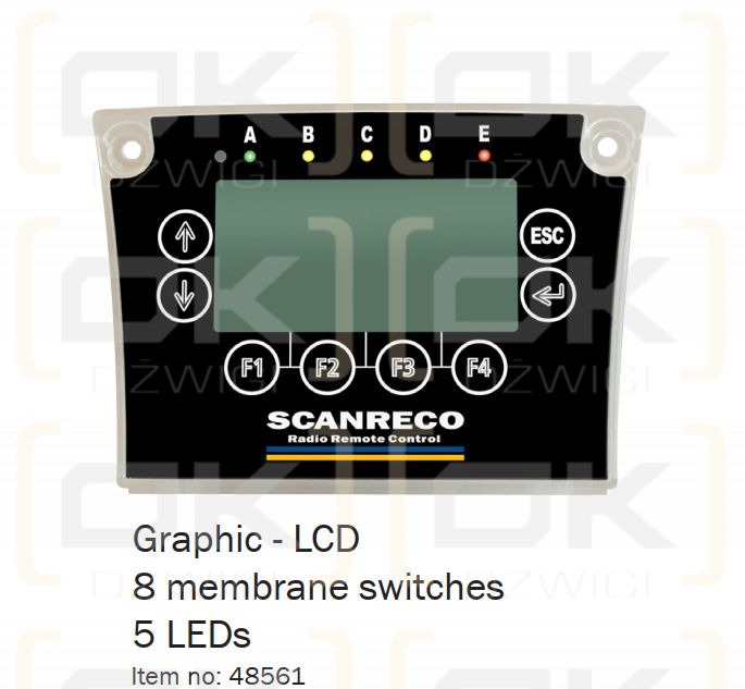 Scanreco 5-LED-Funkfernbedienungsdisplay - LCD + 8 Membrantasten PN: 48561