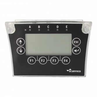 Scanreco 5 LEDs radio control display - LCD + 8 membrane switches PN: 48561