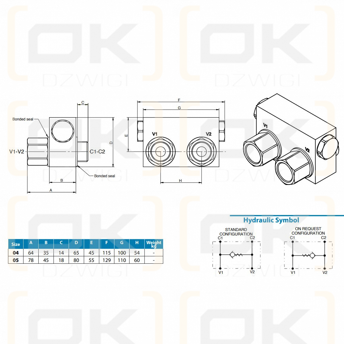 Villa Hydraulics Anti-Kavitationsventil 3/4" BSP 350 bar