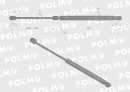 Siłownik szyby tylnej L max. 740mm AL66991P JOHN DEERE POLMO