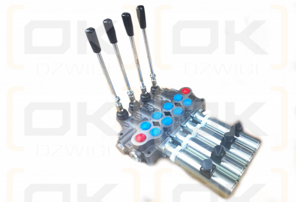 Rozdzielacz hydrauliczny (70 l/m) 4 sekc. ster. ręczno-elektryczne 12 VDC