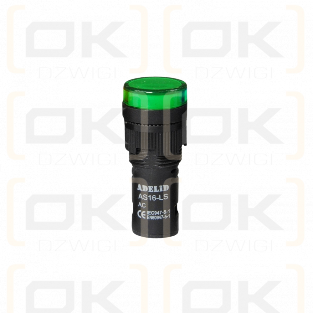 Luz indicadora LED verde 24 V; 16 mm