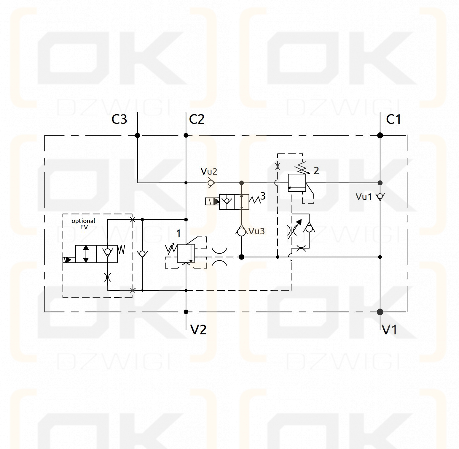 3/4 HBS overload valve with 26VDC solenoid valve