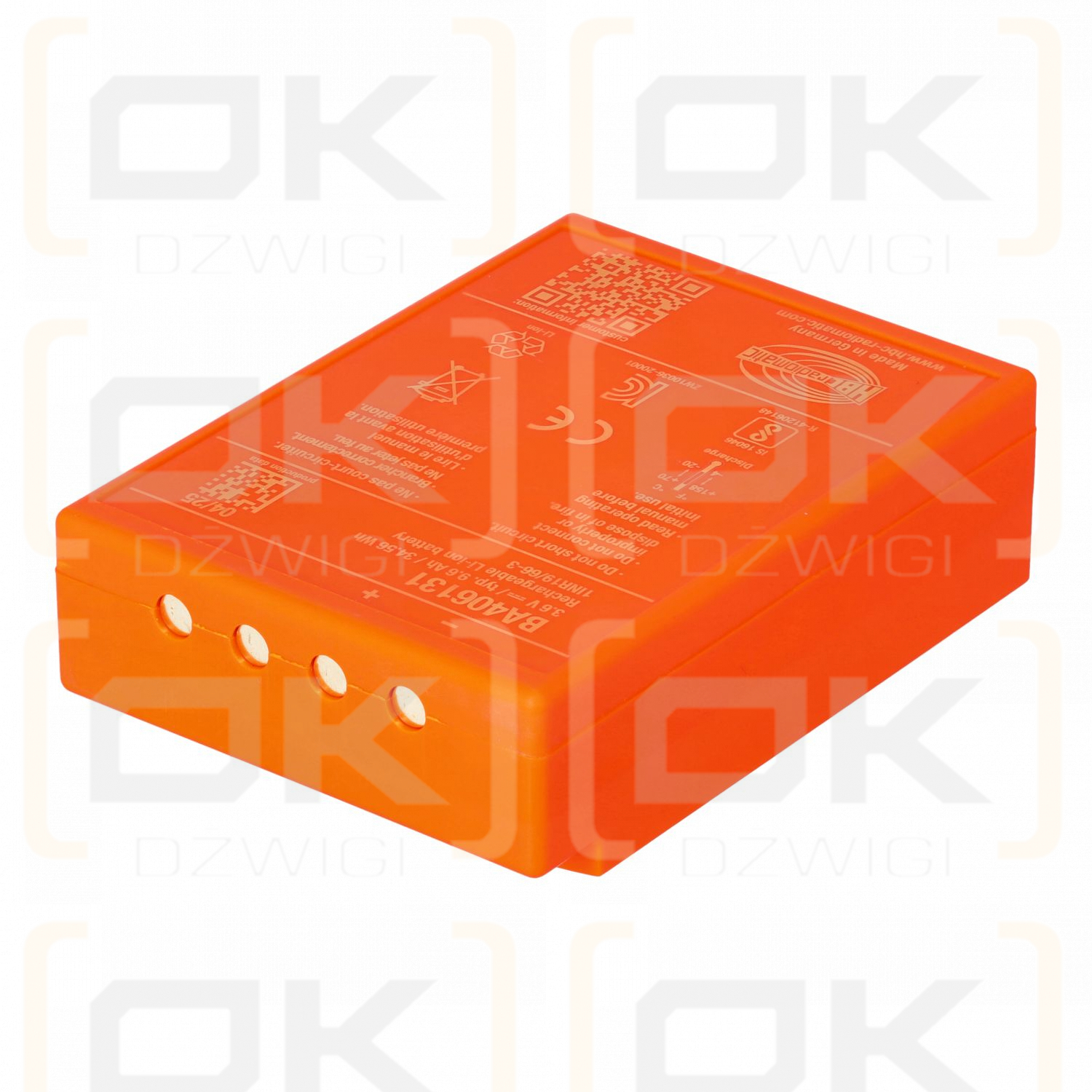 Batería HBC Radiomatic de 3,6 V y 9,6 Ah con indicador de nivel de carga