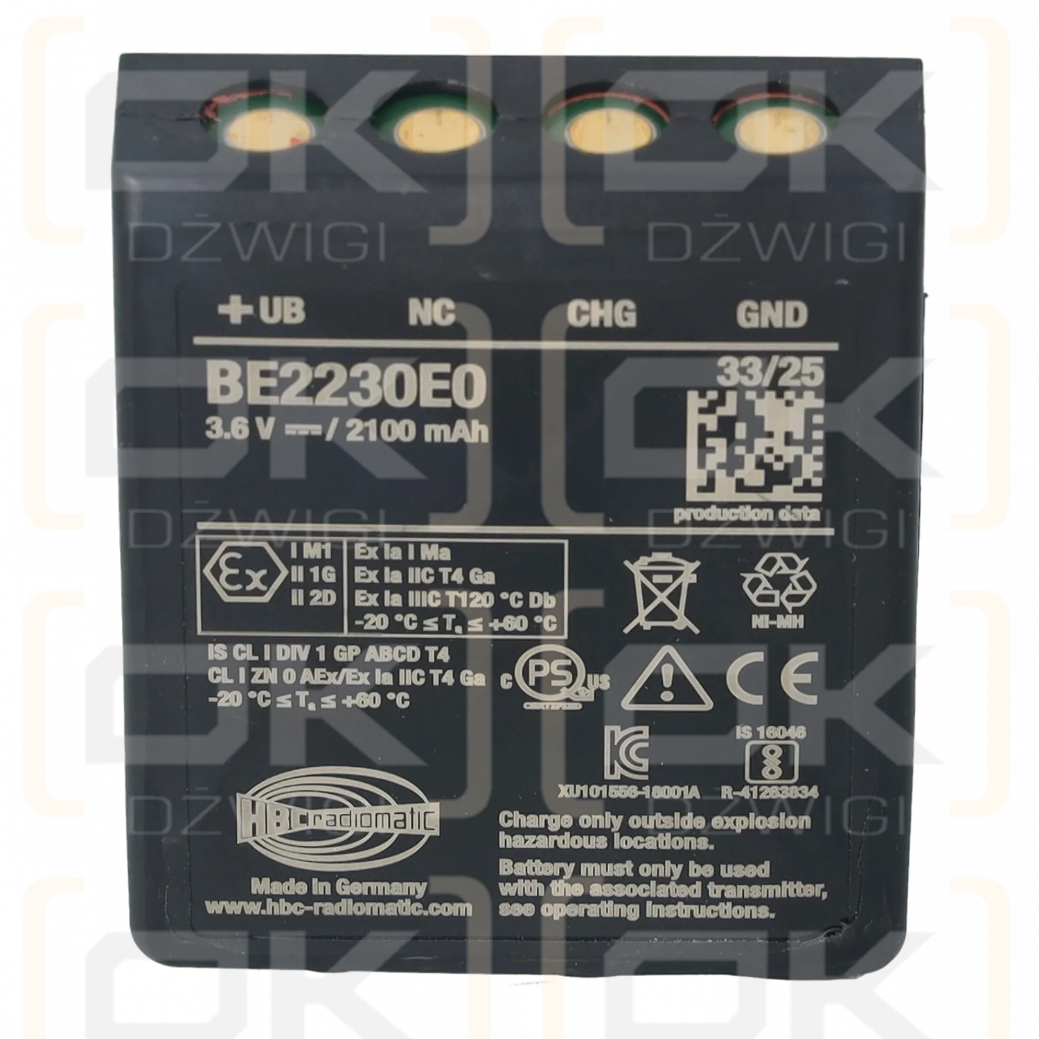 Batería antideflagrante HBC Radiomatic 3,6VDC EX (ex.BE22300)
