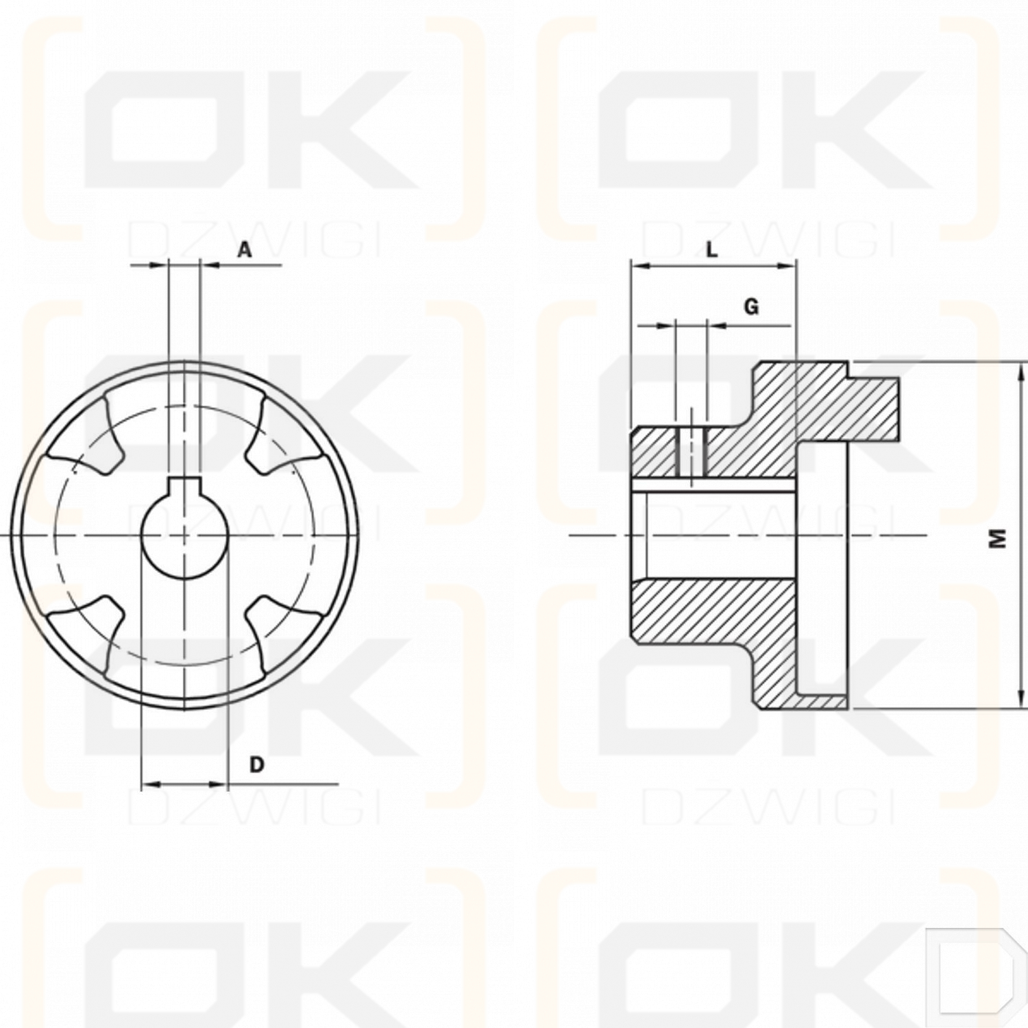 Вал полумуфты мотора 48x110 - ege 5