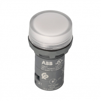 Weiße LED-Kontrollleuchte; 22mm; 24V; eben