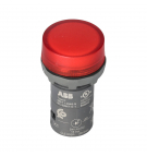 Rote LED-Kontrollleuchte; 22mm; 24V; eben