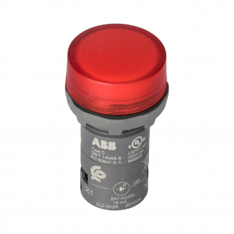 Rote LED-Kontrollleuchte; 22mm; 24V; eben