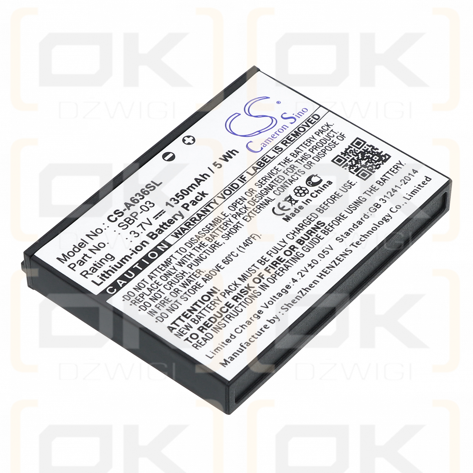 Asus Mypal A639 / SBP-03 1350 мАч литий-ионный 3,7 В (Cameron Sino)