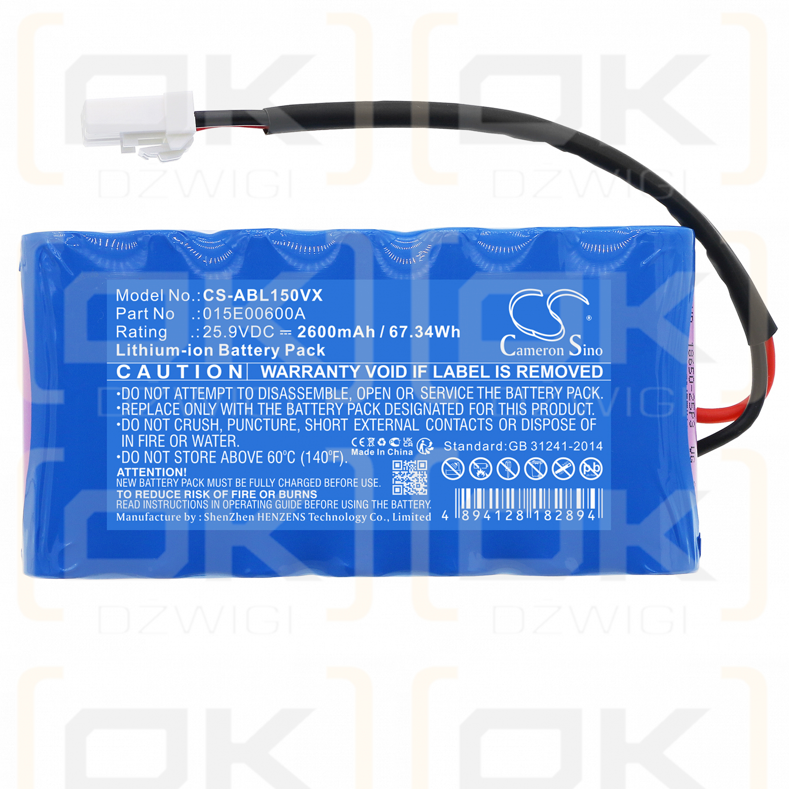 Wischer i130S / 015E00600A 2600 mAh Li-Ion 25,9 V (Cameron Sino)