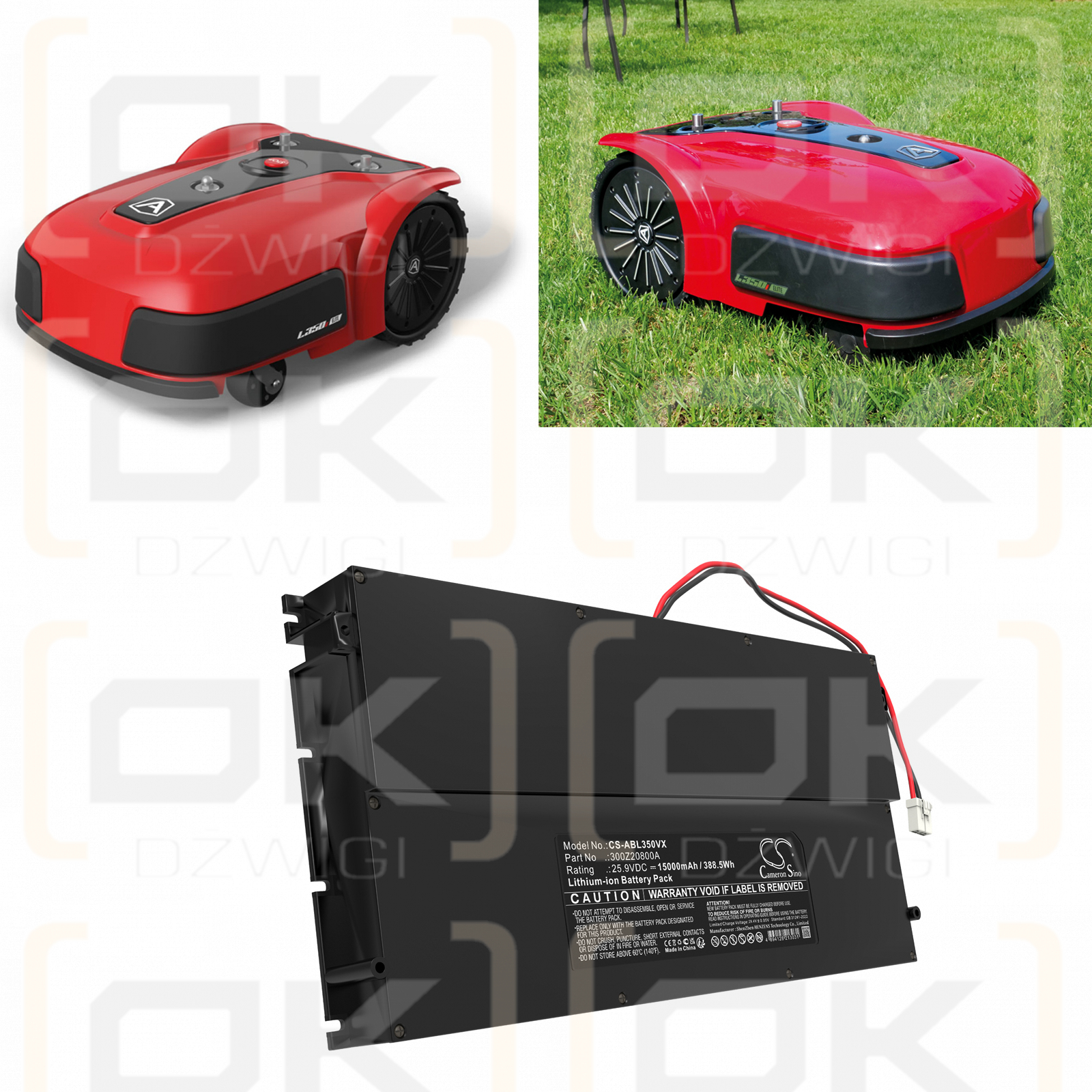 Ambrogio L400B Deluxe / 300Z20800A 15000mAh Li-ion 25.9V (Cameron Sino)