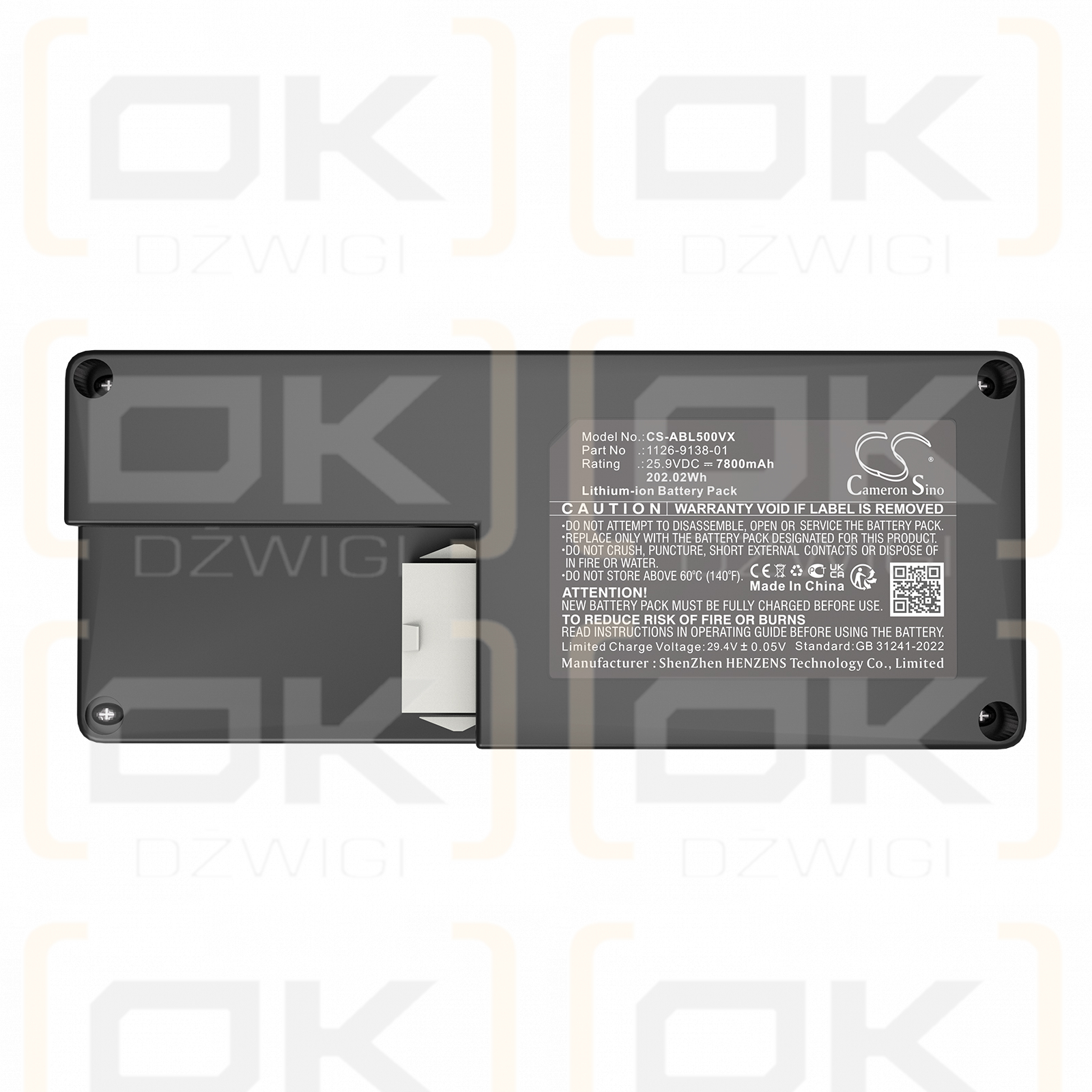 Ambrogio L85 / 101-806 7800mAh Li-ion 25.9V (Cameron Sino)