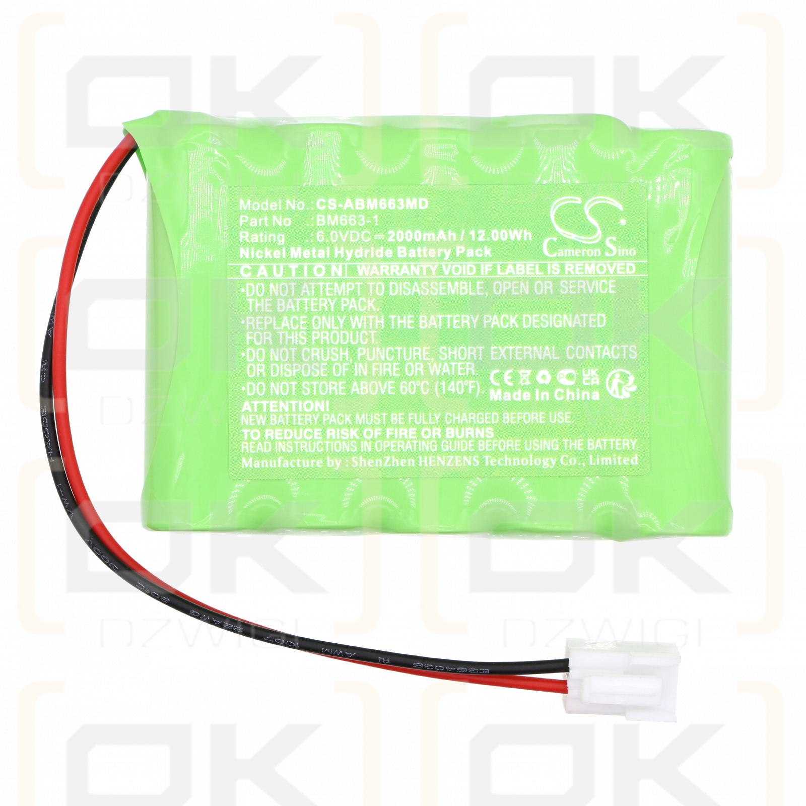 New Age Sonovit / BM663-1 2000mAh Ni-MH 6.0V (Cameron Sino)