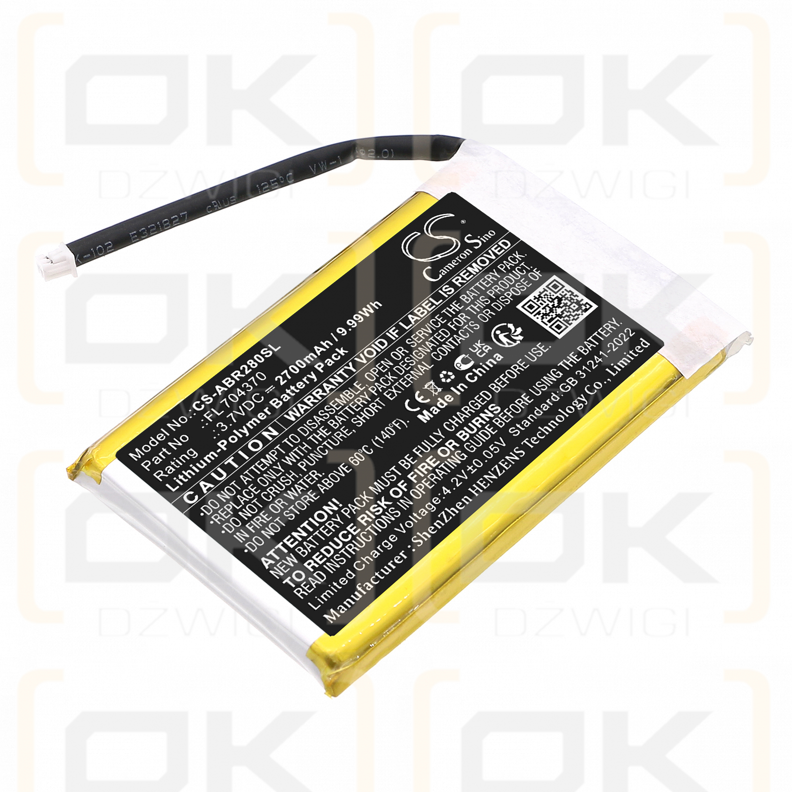 Anbernic Pocket RG28XX / FL 704370 3100mAh Li-Polymer 3.8V (Cameron Sino)