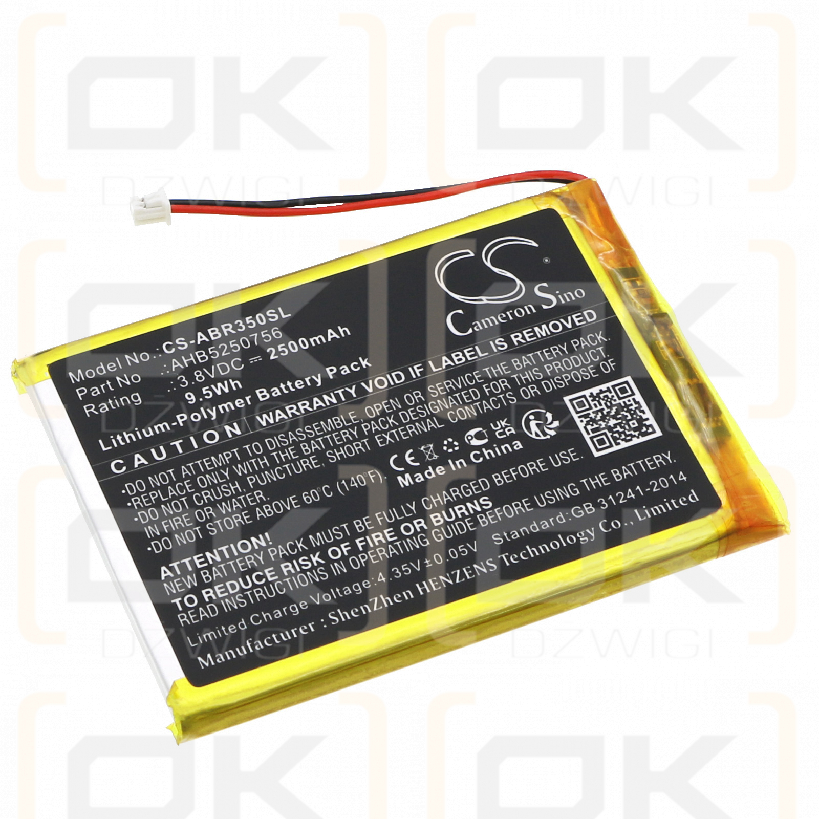 Anbernic RG 350M Retro / AHB5250756 2500 mAh Li-Polymer 3,8 V (Cameron Sino)