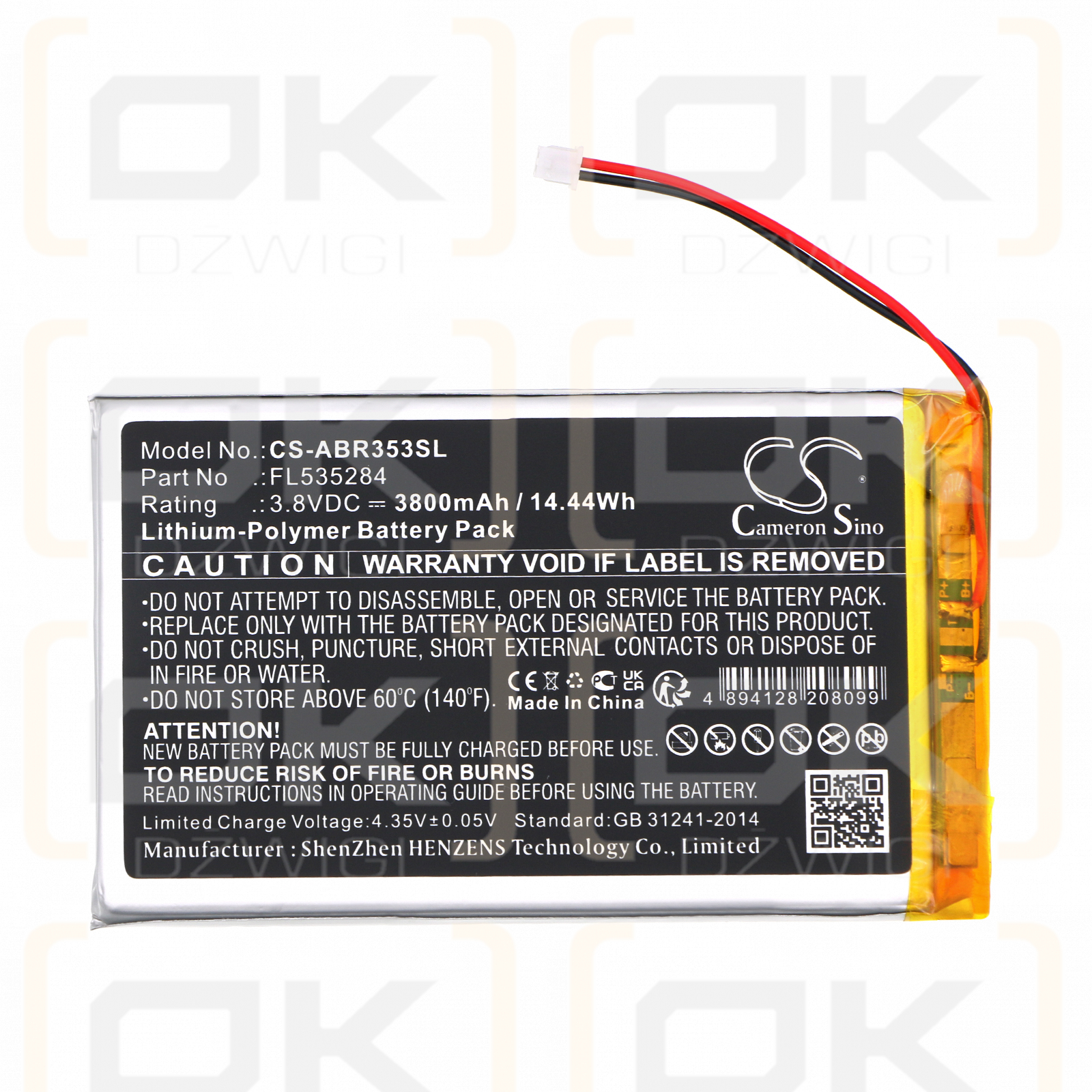 Anbernic RG353P Retro / FL535284 3800mAh Li-Polymer 3.8V (Cameron Sino)