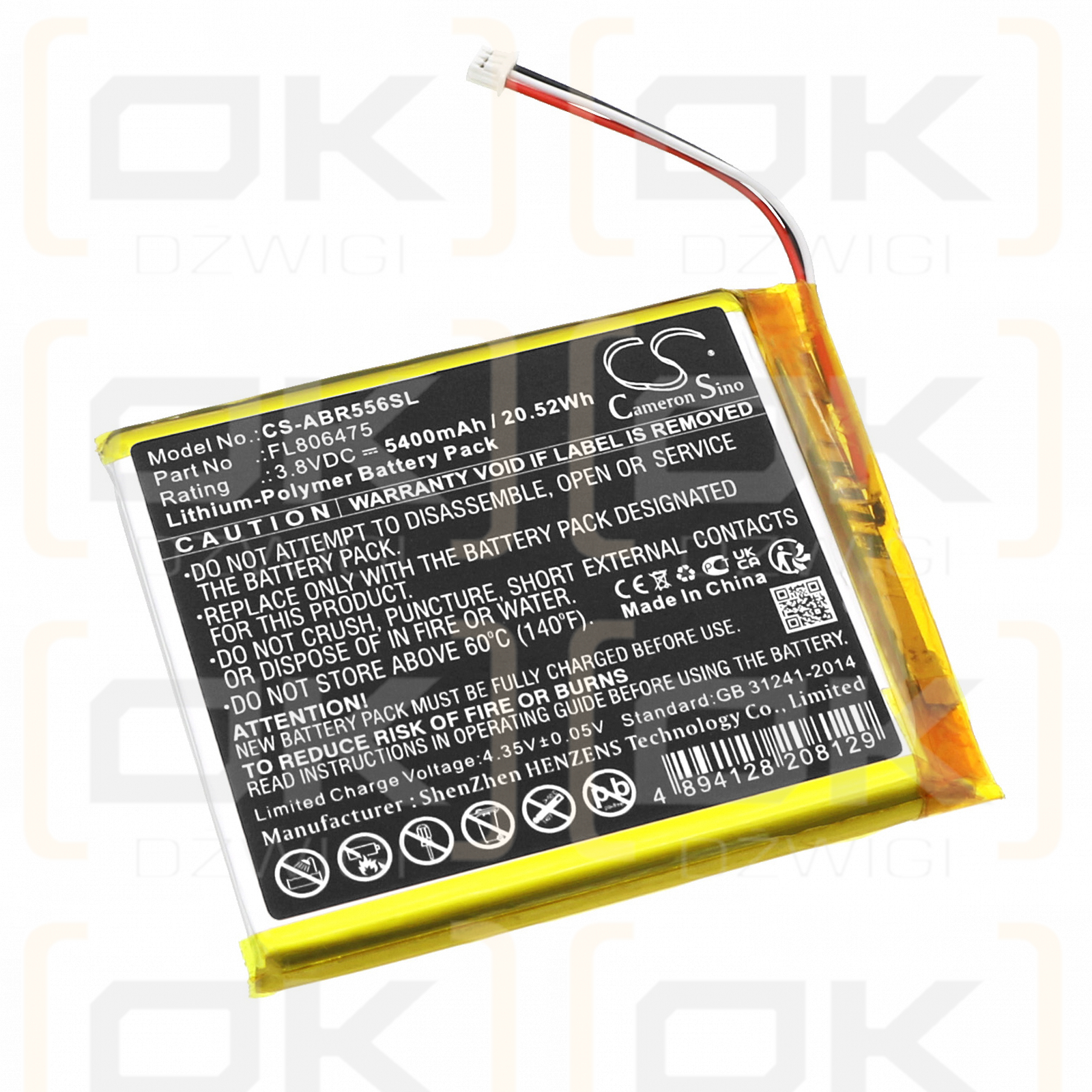 Anbernic RG556 / FL806475 5400 mAh Li-Polymer 3,8 V (Cameron Sino)