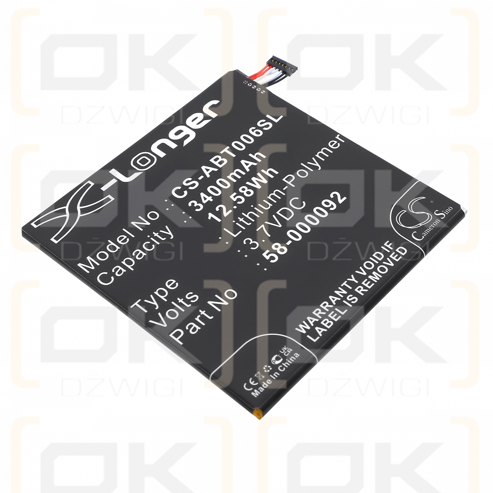 Amazon 26S1006 / 58-000092 3400 mAh Li-Polymer 3,7 V (Cameron Sino)