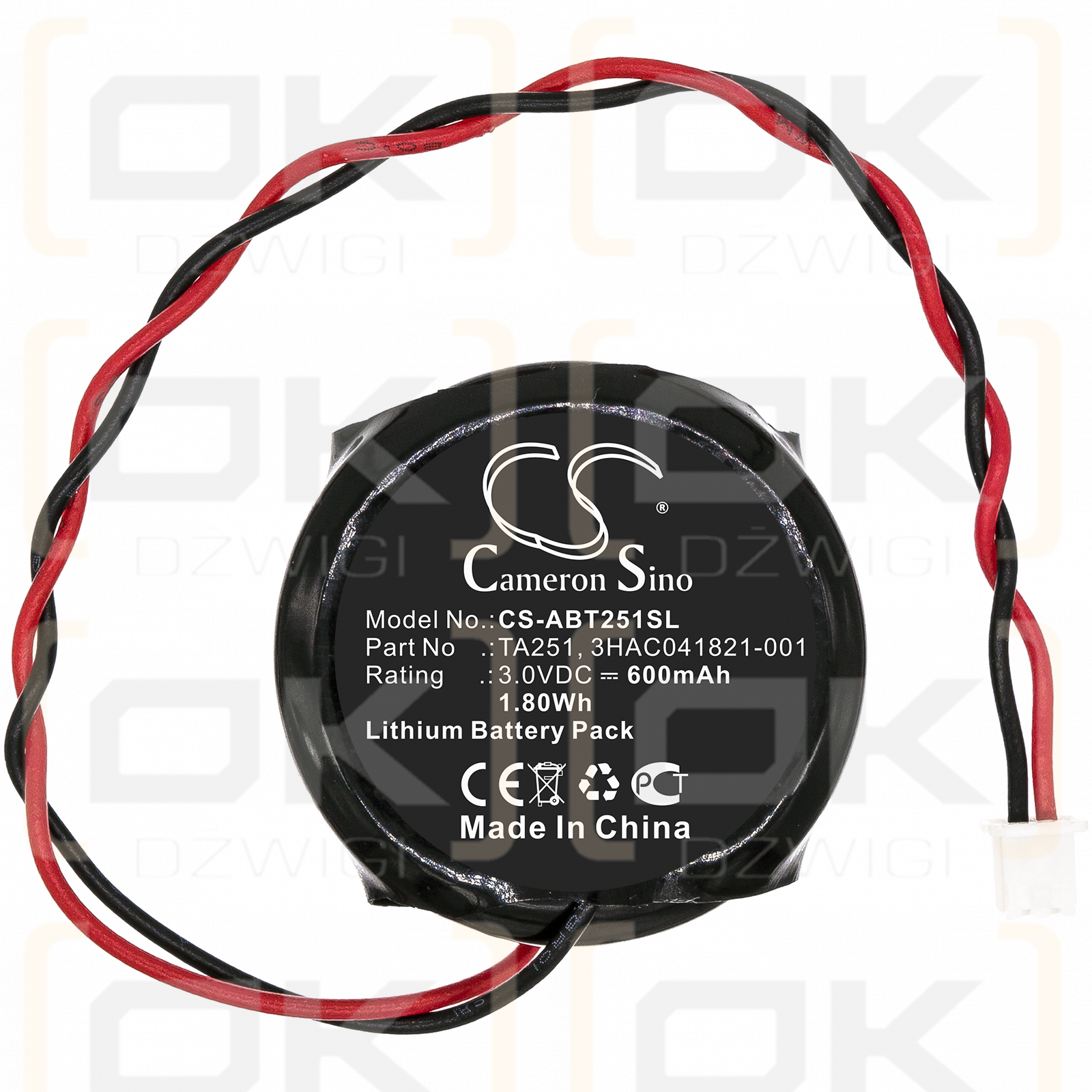 ABB TA251 / 3HAC041821-001 600mAh Litio 3.0V (Cameron Sino)