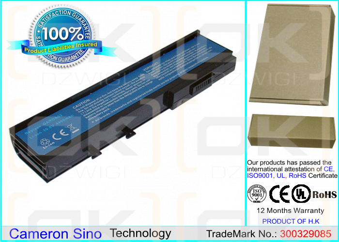 Acer Ferrari 1100-702G25Mn / GARDA53 4400 mAh Li-ion 10,8 V (Cameron Sino)