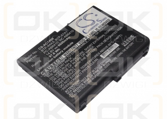 Сменный аккумулятор для Acer Aspire 1606 / BTP-44A3 6600 мАч Li-ion 14,8 В (Cameron Sino)
