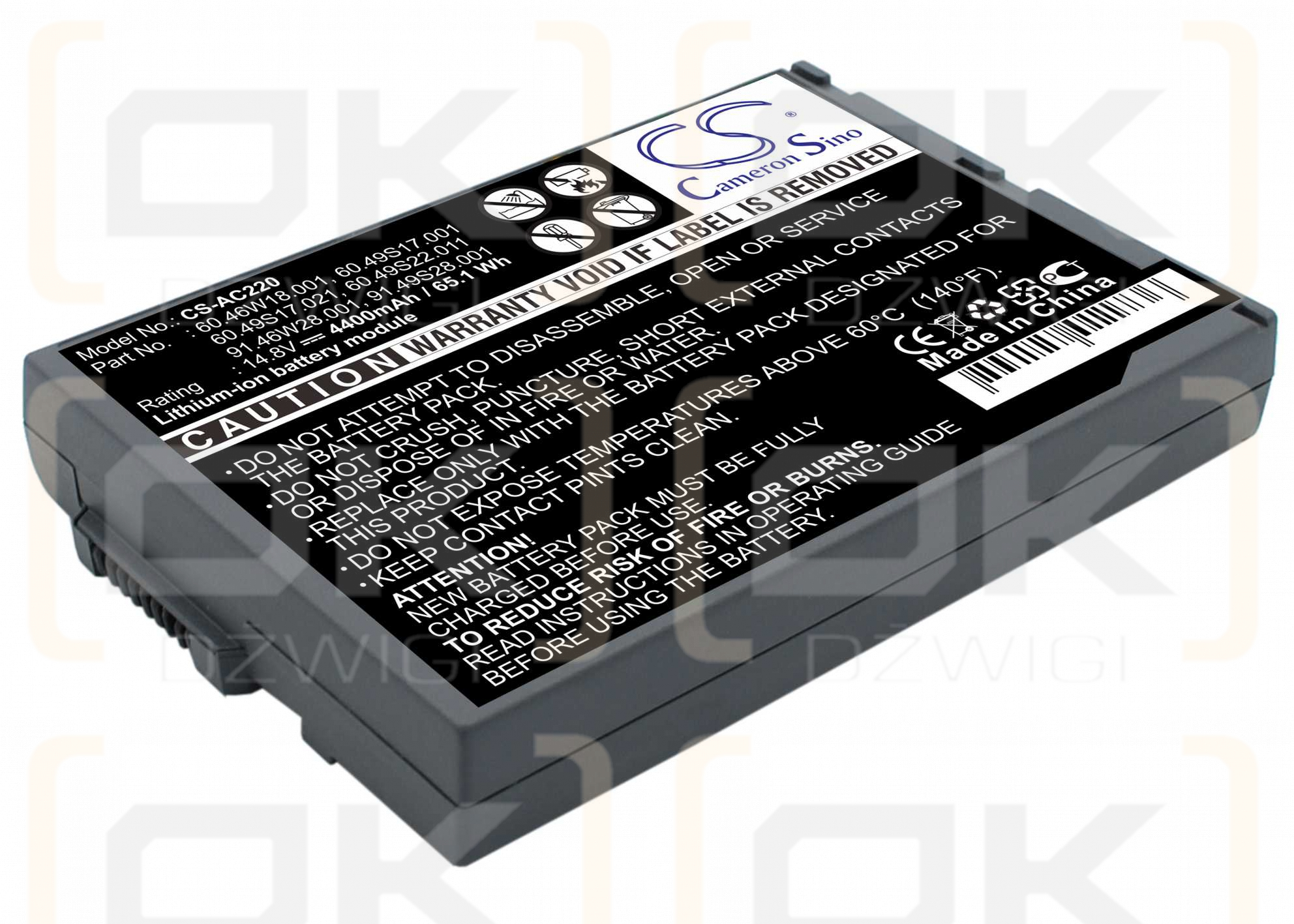 Acer TravelMate 283XVi / BTP-58A1 4400 mAh Li-Ion 14,8 V (Cameron Sino)