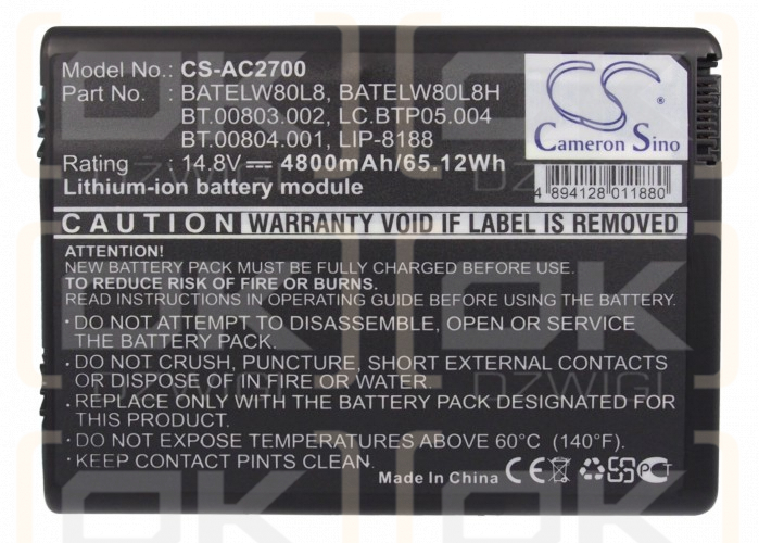 Acer Aspire 1670 / BATELW80L8 4800 mAh Li-ion 14,8 V (Cameron Sino)
