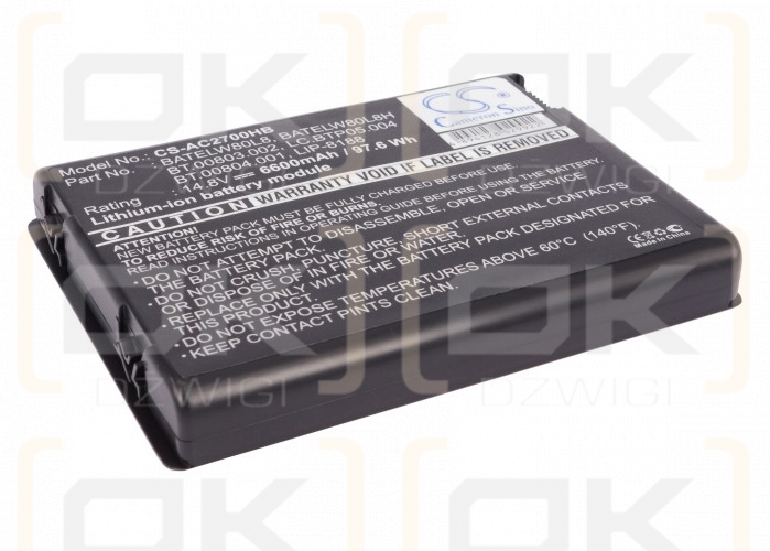 Сменный аккумулятор для Acer Aspire 1674WLMi / BATELW80L8 6600 мАч Li-ion 14,8 В (Cameron Sino)