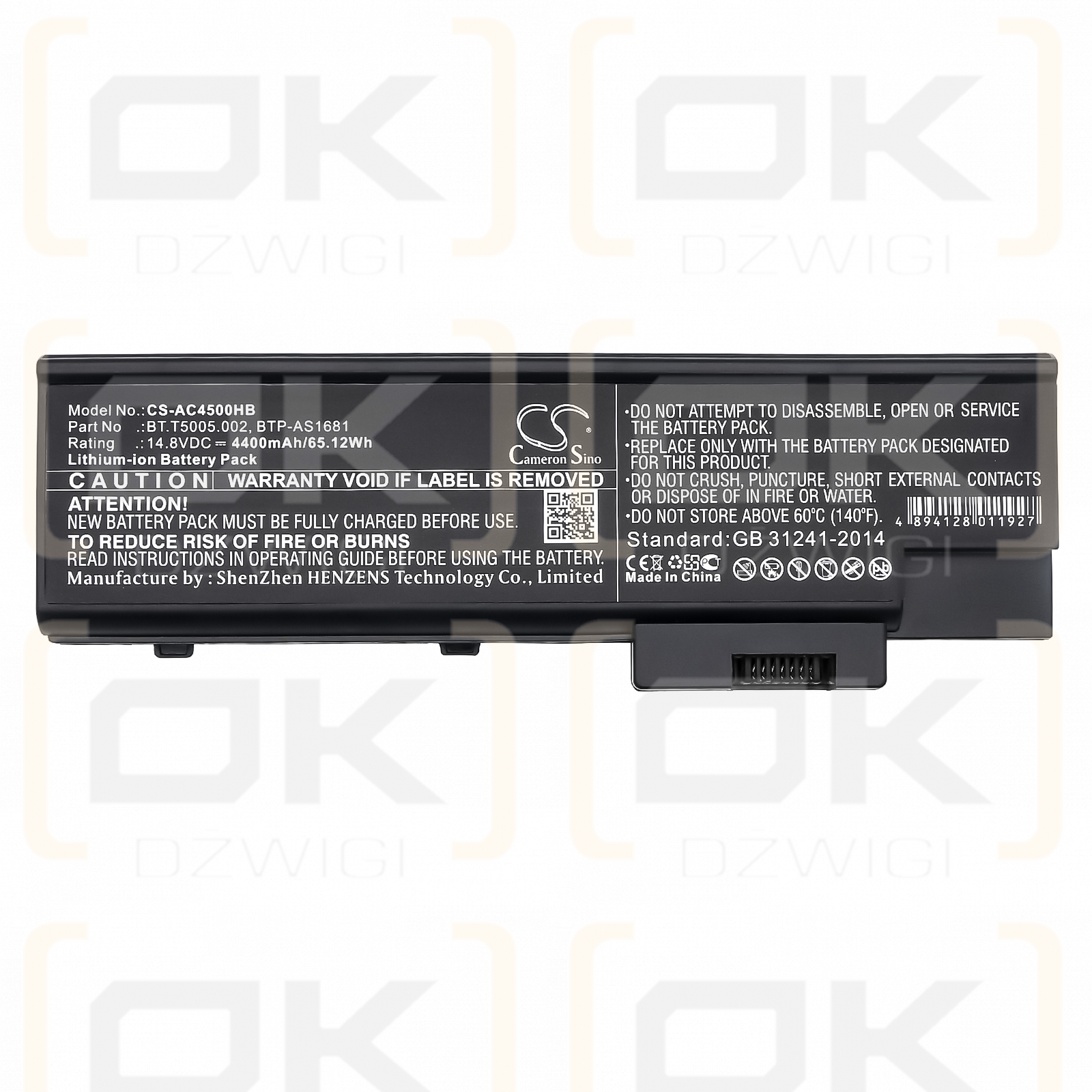 Acer TravelMate 4602WLMi / BT.T5005.002 4400mAh Li-ion 14.8V (Cameron Sino)