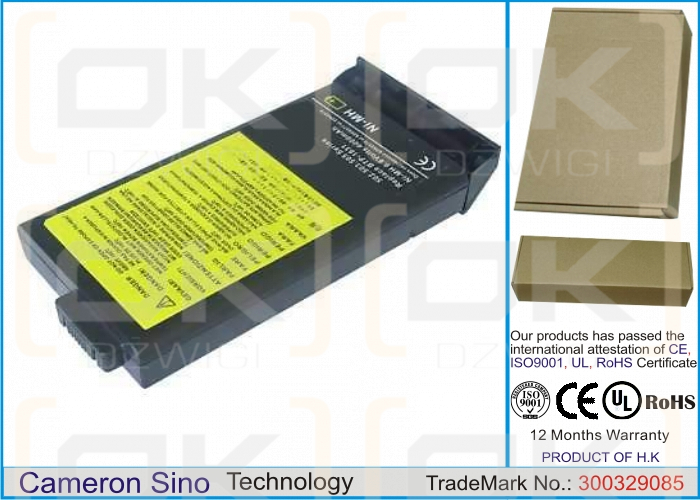 Acer TravelMate 508T / 02K6524 4000 mAh Li-ion 9.6 V (Cameron Sino)