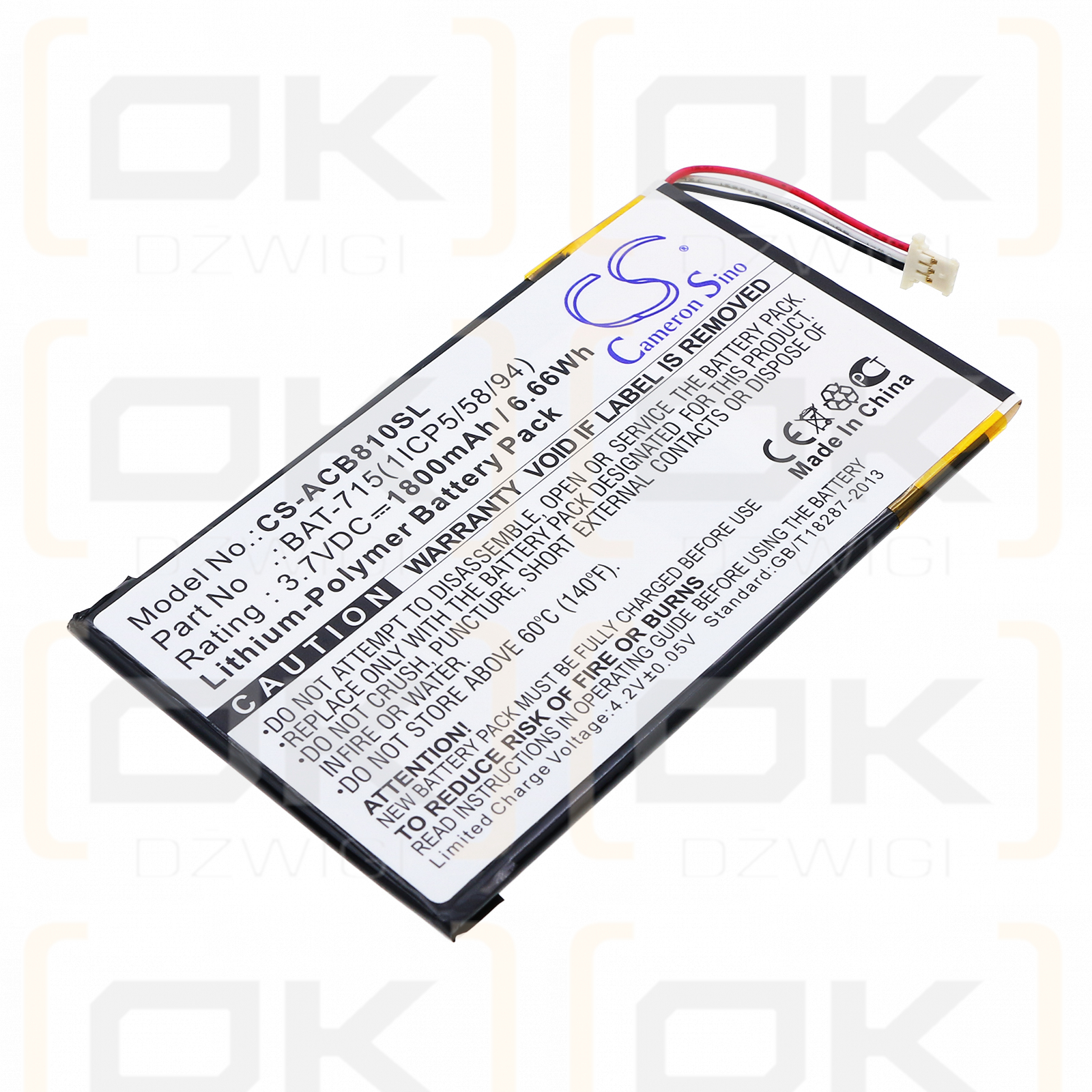 Acer Iconia B1-A71-83174G00nk / BAT-715(1ICP5/58/94) 1800 mAh Li-Polymer 3.7 V (Cameron Sino)