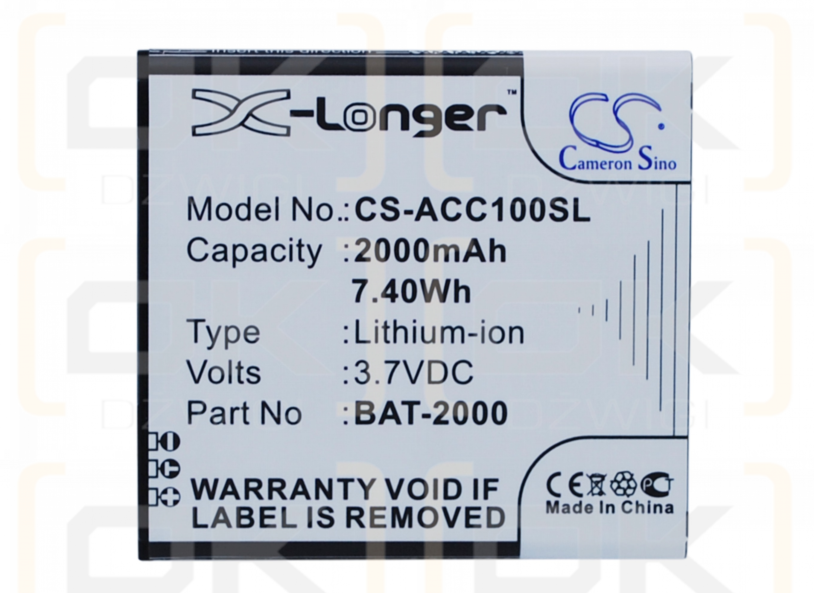 Acer Liquid C1 / BAT-2000 2000mAh Li-ion 3.7V (Cameron Sino)