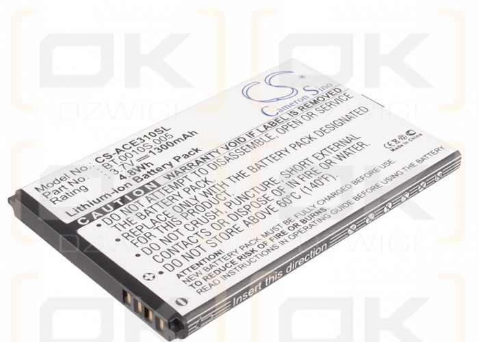 Acer C6 / BT.0010S.005 1300mAh Li-ion 3.7V (Cameron Sino)