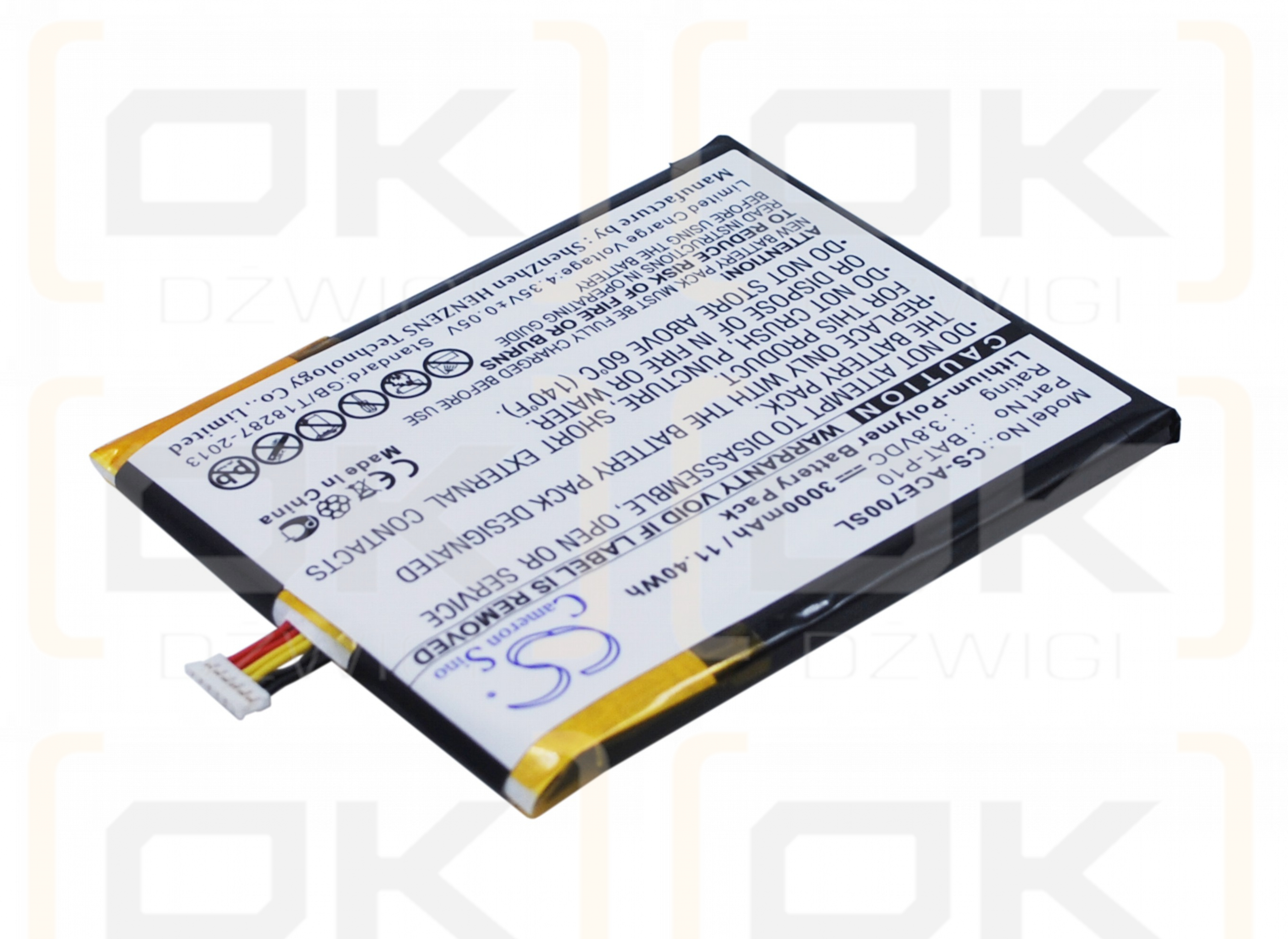 Acer E39 / BAT-P10 3000 mAh Li-Polymer 3,8 V (Cameron Sino)