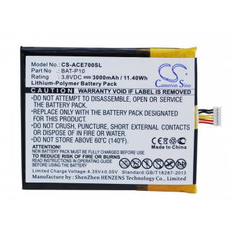 Acer E39 / BAT-P10 3000mAh Li-Polymer 3.8V (Cameron Sino)