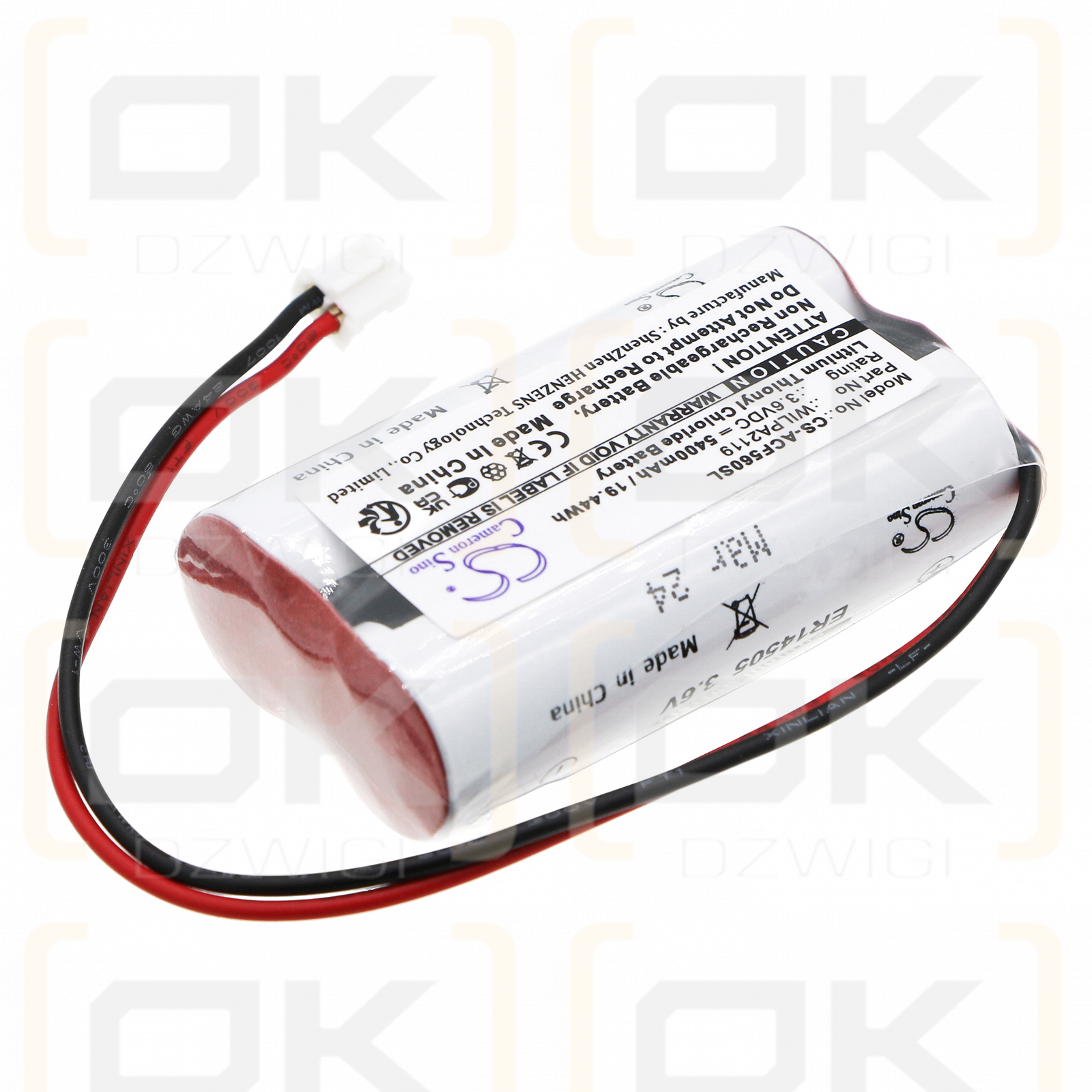 Actaris KTT310RF / WILPA2119 5400 mAh Li-SOCl2 3,6 V (Cameron Sino)