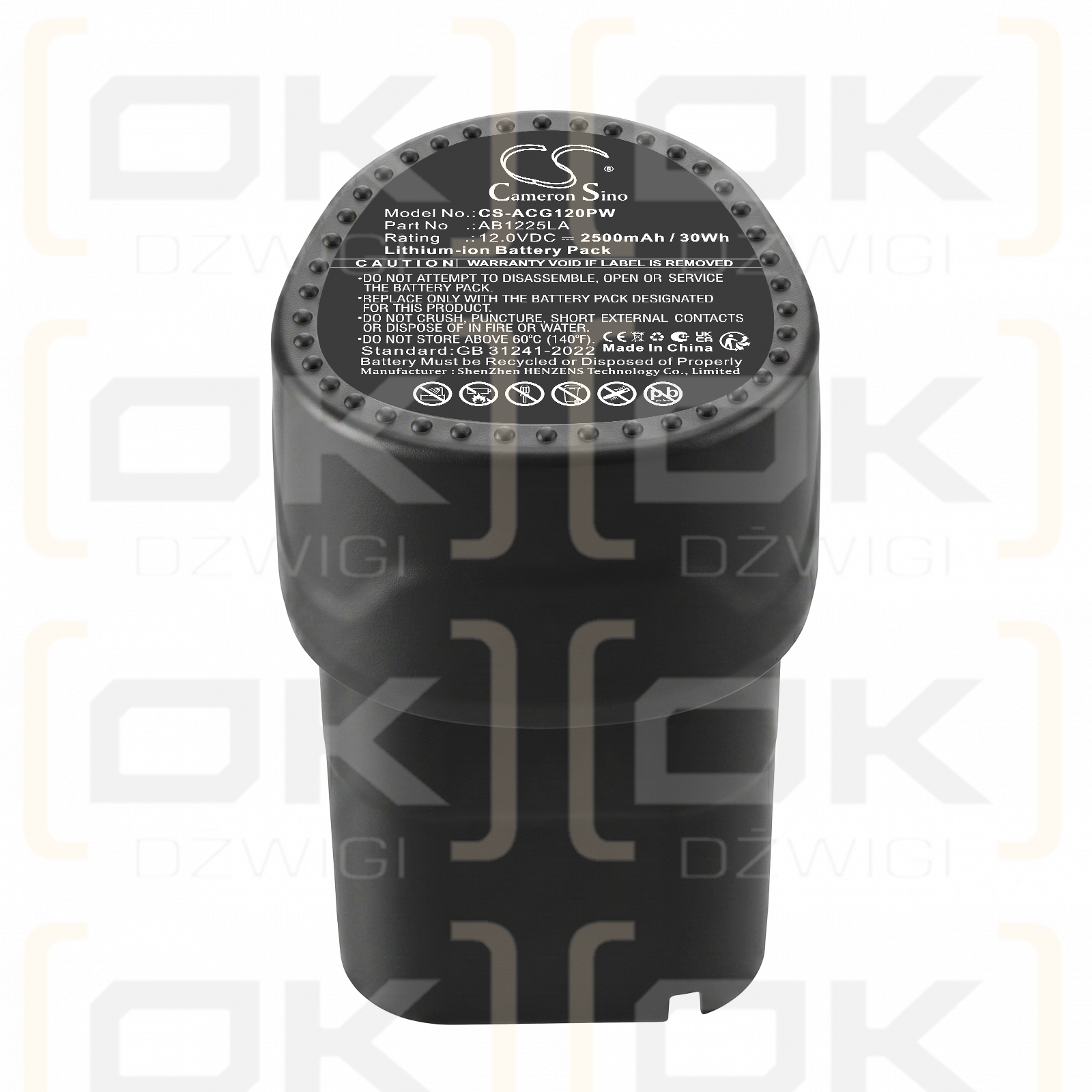 Bateria zamienna do ACDelco G12 / AB1225LA 2500 mAh Li-ion 12 V (Cameron Sino)