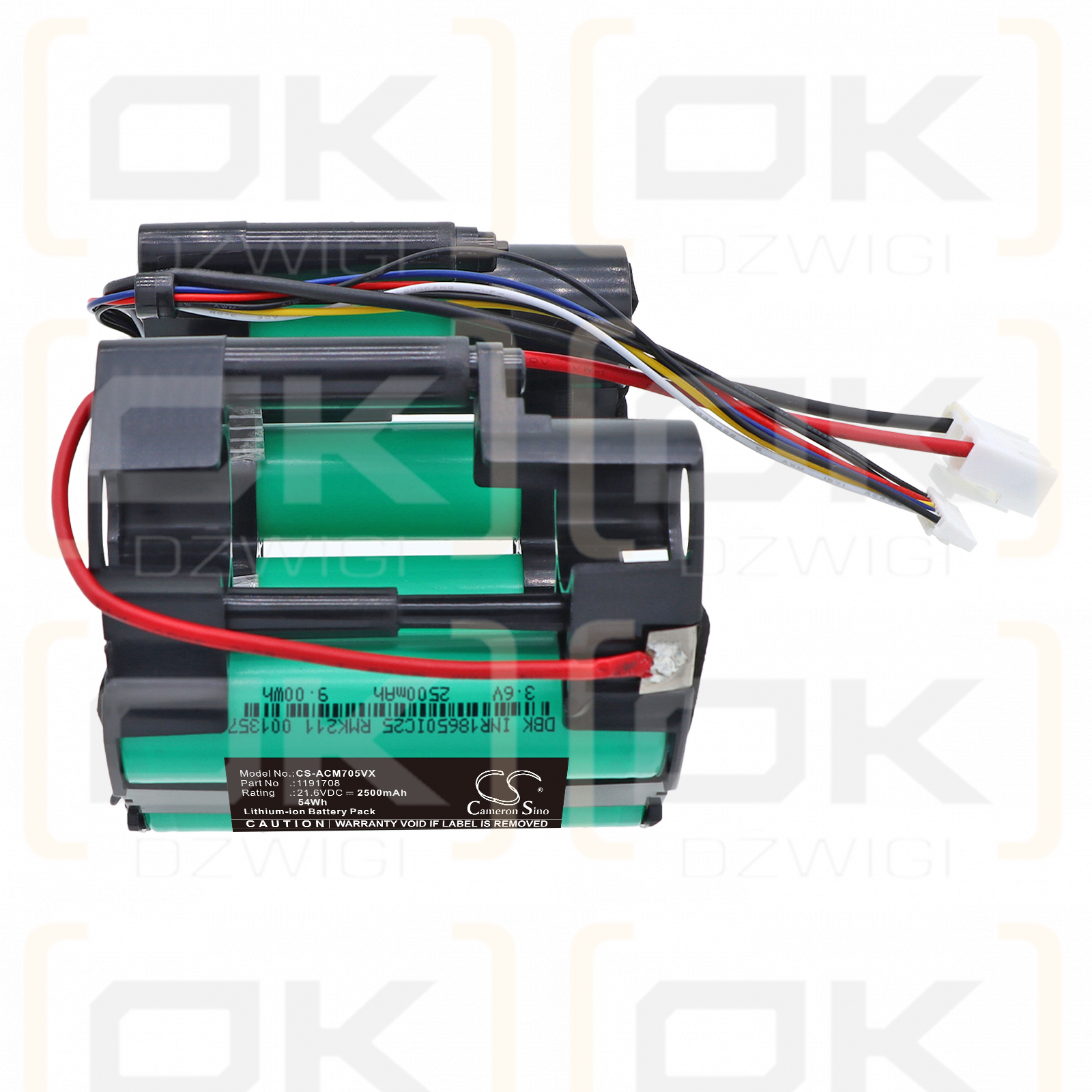 Replacement battery for AMICA Aura VM7050 / 1191708 2500 mAh Li-ion 21.6 V (Cameron Sino)