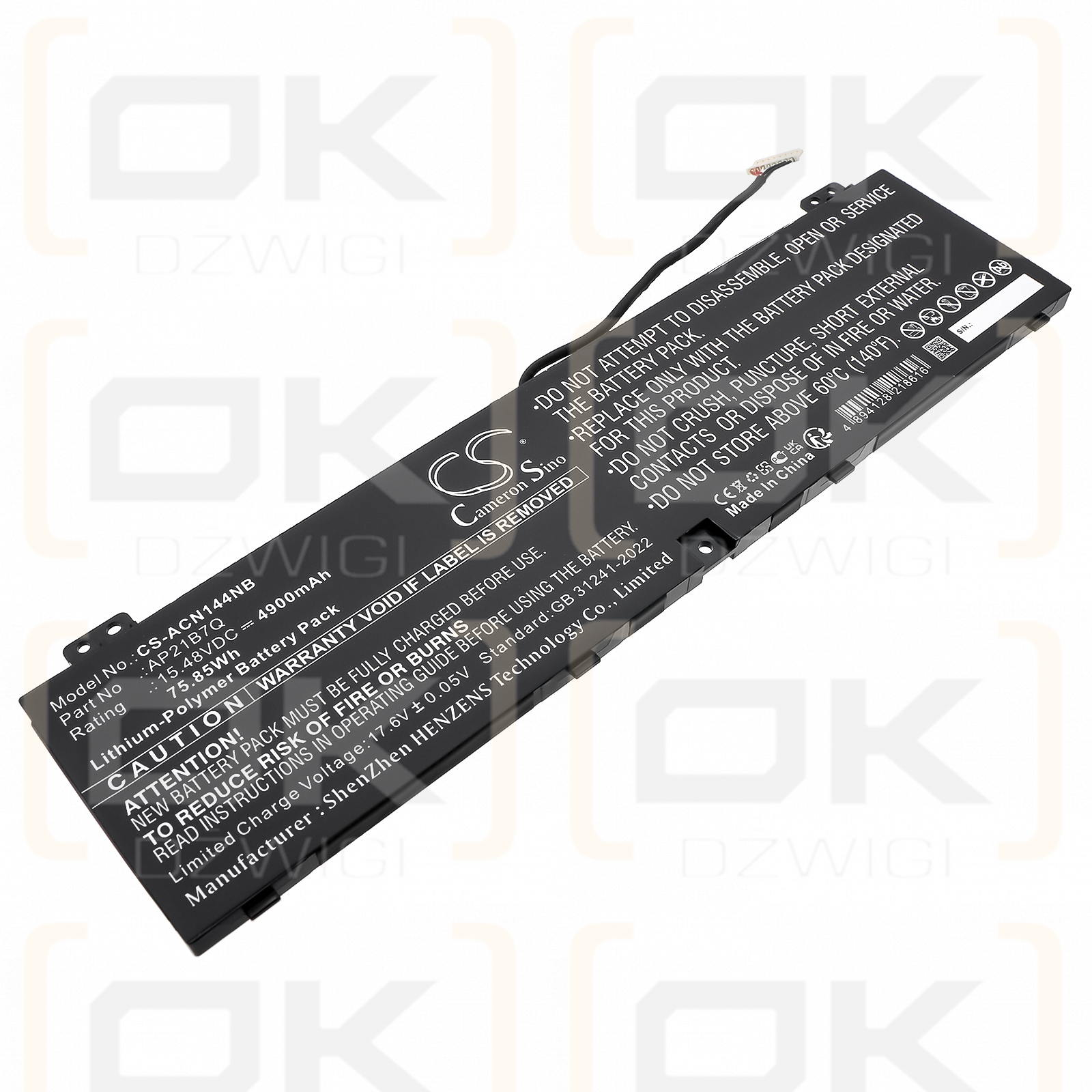 Acer Swift X SFX16-61G-R9VD / AP21B7Q 4900mAh Li-Polymer 15.48V (Cameron Sino)