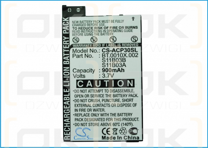 Acer neoTouch P300 / S11B03B 900mAh Li-ion 3.7V (Cameron Sino)