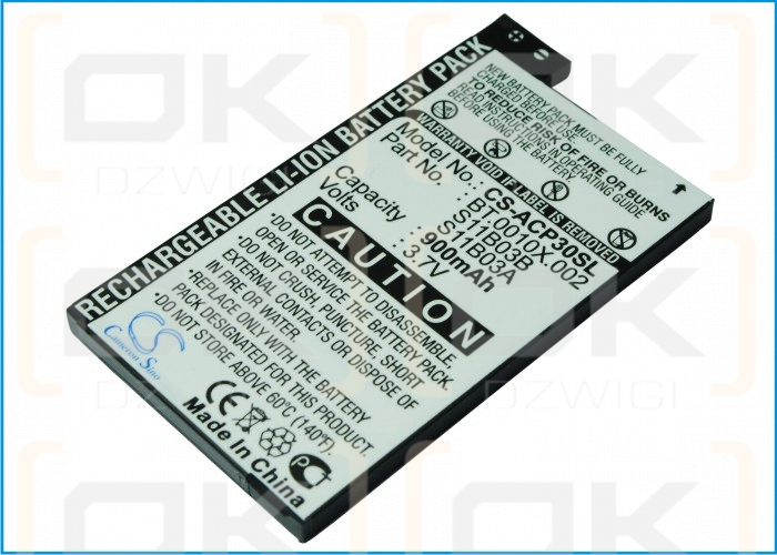 Acer neoTouch P300 / S11B03B 900mAh Li-ion 3.7V (Cameron Sino)