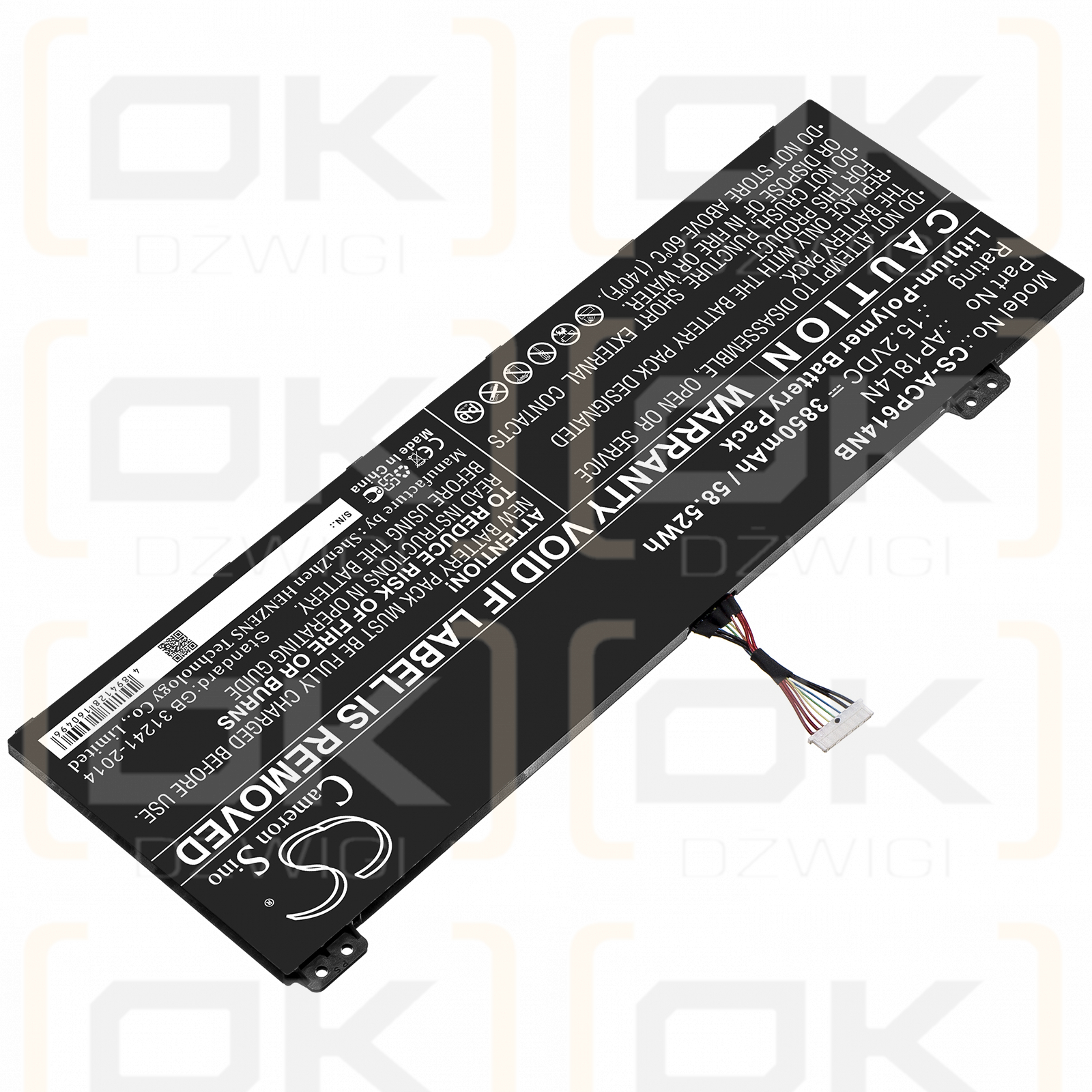 Acer TMP614-51-75A3 / AP18L4N 3850mAh Li-Polymer 15.20V (Cameron Sino)