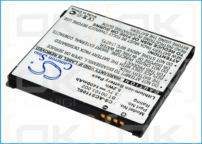 Acer S110 / BT.00103.002 1400 mAh Li-Ion 3,7 V (Cameron Sino)