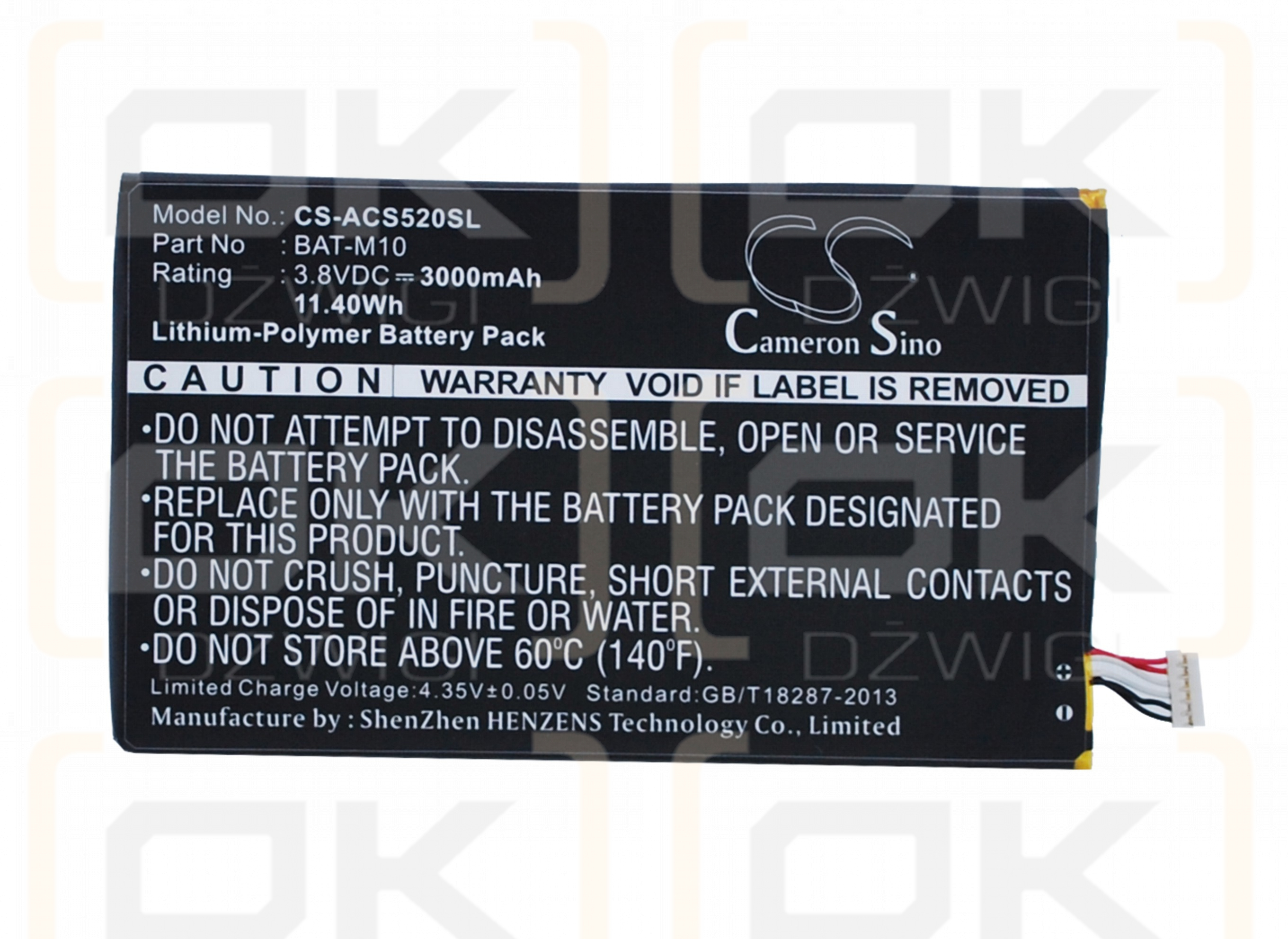 Acer S58A / BAT-M10 3000mAh Li-Polymer 3.8V (Cameron Sino)