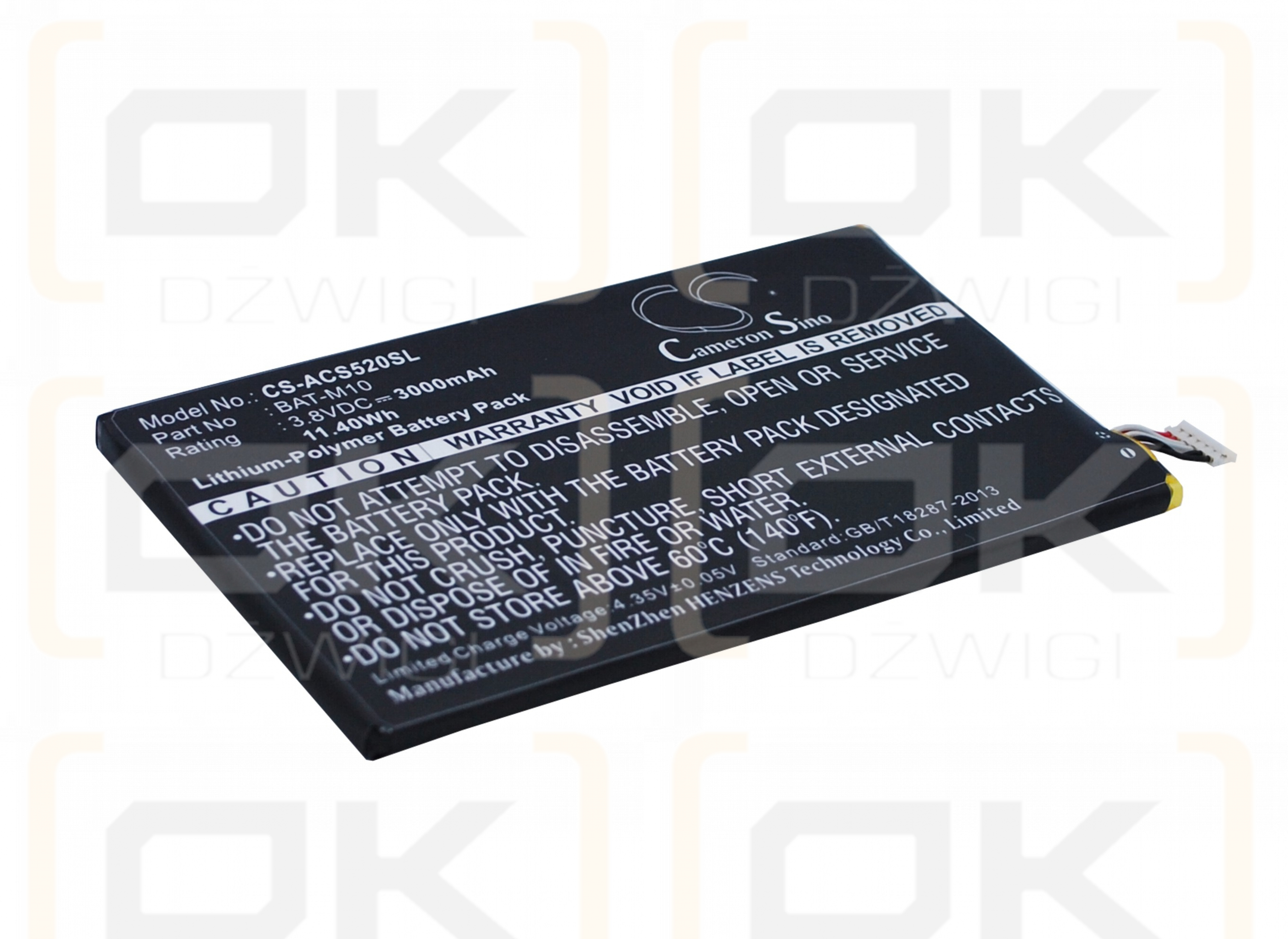 Acer S58A / BAT-M10 3000mAh Li-Polymer 3.8V (Cameron Sino)