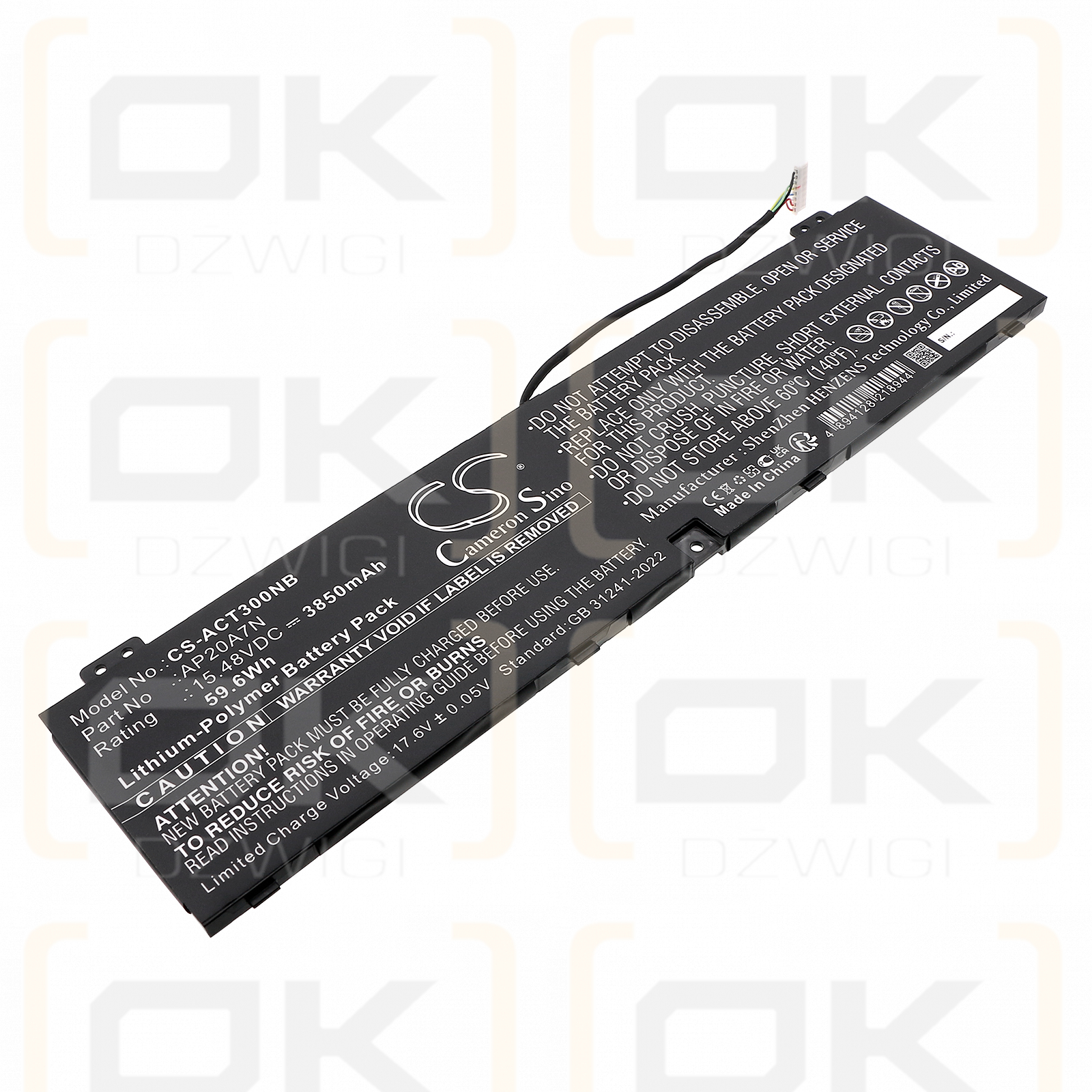Acer Predator Triton 300 Se Pt314-51s-72wr / AP20A7N 3850mAh Li-Polymer 15.48V (Cameron Sino)